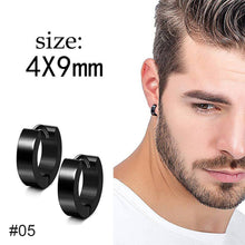 Load image into Gallery viewer, Black Stainless Steel Stud Earrings Simple Fashion Earrings Creative Ear Buckles Accessories Jewelry