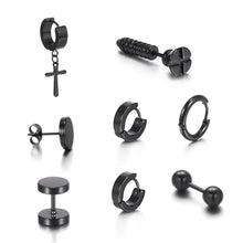 Load image into Gallery viewer, Black Stainless Steel Stud Earrings Simple Fashion Earrings Creative Ear Buckles Accessories Jewelry