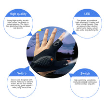 Load image into Gallery viewer, Rechargeable Flashlight Gloves Fingerless Gloves LED Lighting Repair Finger Lamp For Outdoor Night Fishing Camping Hiking Tool