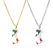 Load image into Gallery viewer, Stainless Steel Enamel Italy Map FLag Pendant Necklace for Women Men Party Birthday Jewelry Gifts