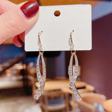 Load image into Gallery viewer, Korea S925 Silver Needle Rhinestone Cross Tassel Earrings For Women Jewelry Gift