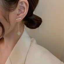 Load image into Gallery viewer, Korea Women S925 Silver Needl Rhinestone Long Tassel Earrings Ear Stud