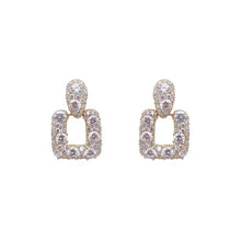 Load image into Gallery viewer, Korea Women Square Rhinestone Earrings Diamond Earring S925 Silver Needle