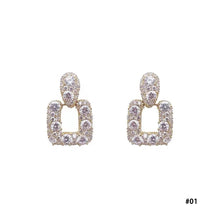 Load image into Gallery viewer, Korea Women Square Rhinestone Earrings Diamond Earring S925 Silver Needle