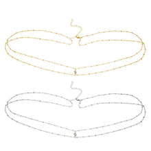 Load image into Gallery viewer, Fashion Sexy Imitation Rhinestone Metal Chain Waist Chain Women Summer Beach Body Chain Boho Beach Waist Chain Jewelry