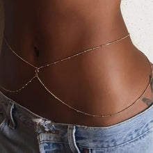 Load image into Gallery viewer, Fashion Sexy Imitation Rhinestone Metal Chain Waist Chain Women Summer Beach Body Chain Boho Beach Waist Chain Jewelry