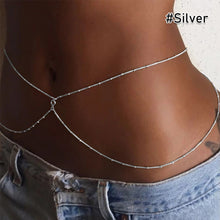 Load image into Gallery viewer, Fashion Sexy Imitation Rhinestone Metal Chain Waist Chain Women Summer Beach Body Chain Boho Beach Waist Chain Jewelry
