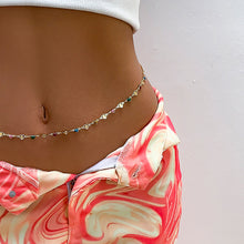Load image into Gallery viewer, Creative Mixed Color Stitching Peach Heart Body Chain Simple Hollow Drop Oil Single-layer Waist Chain Female Body Jewelry