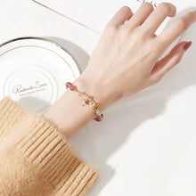 Load image into Gallery viewer, Fashion Beaded Branch Strawberry Crystal Star Bracelet Adjustable Retro Bracelet Pink Crystal Women Elegant Jewelry Gift Accessories