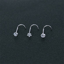 Load image into Gallery viewer, 3pcs/set Stainless Steel Zircon Nose Stud Star Right Angle Titanium Steel Nose Set Piercing Jewelry Women Men Body Accessories