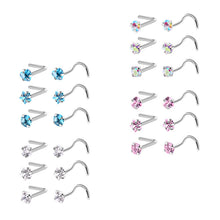 Load image into Gallery viewer, 3pcs/set Stainless Steel Zircon Nose Stud Star Right Angle Titanium Steel Nose Set Piercing Jewelry Women Men Body Accessories