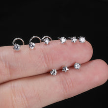 Load image into Gallery viewer, 3pcs/set Stainless Steel Zircon Nose Stud Star Right Angle Titanium Steel Nose Set Piercing Jewelry Women Men Body Accessories