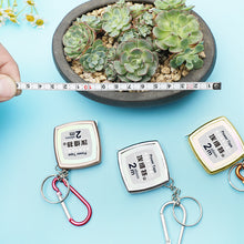 Load image into Gallery viewer, 1pc Creative Mini Tape Measure Pull Ruler Key Ring Measuring Tools Retractable Ruler with Key Chain and Hook Gauging Tool Portable Keychain Keyring Gifts