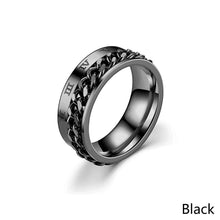 Load image into Gallery viewer, Rotating Stainless Titanium Steel Ring Anxiety Fidget Rings Rotatable Chain Link Spinner Finger Ring Women Men Punk Rock Gift