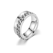 Load image into Gallery viewer, Rotating Stainless Titanium Steel Ring Anxiety Fidget Rings Rotatable Chain Link Spinner Finger Ring Women Men Punk Rock Gift
