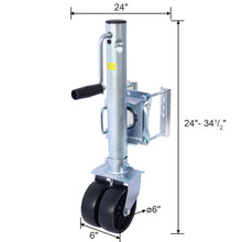 Load image into Gallery viewer, Trailer Jack, Boat Trailer Jack 34.5 in, Bolt-on Trailer Tongue Jack Weight Capacity 1500 lb, with PP Wheels and Handle for Lifting RV Trailer, Horse Trailer, Utility Trailer, Yacht Trailer