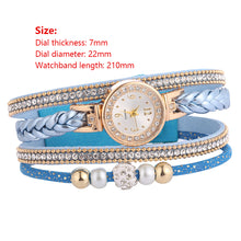 Load image into Gallery viewer, Luxury Women Watch Leather Strap Diamond Quartz Watch Wrap Around Fashion Bracelet Wrist Watches