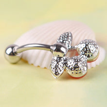 Load image into Gallery viewer, Pretty Rhinestone Red Cherry Navel Belly Button Barbell Ring Body Piercing