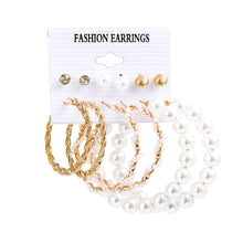 Load image into Gallery viewer, Fashion Simple Geometric Metal Earrings Set Butterfly Pearl Earrings Jewelry Accessories for Women