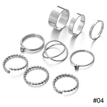 Load image into Gallery viewer, Simple Alloy Ring Set Creative Vintage Multilayer Cross Open Ring Jewelry Accessories Gift for Women