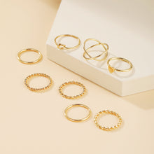 Load image into Gallery viewer, Simple Alloy Ring Set Creative Vintage Multilayer Cross Open Ring Jewelry Accessories Gift for Women