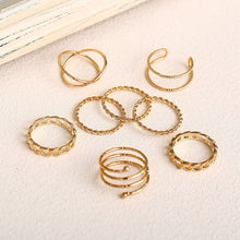 Load image into Gallery viewer, Simple Alloy Ring Set Creative Vintage Multilayer Cross Open Ring Jewelry Accessories Gift for Women