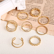 Load image into Gallery viewer, Simple Alloy Ring Set Creative Vintage Multilayer Cross Open Ring Jewelry Accessories Gift for Women
