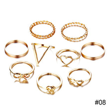 Load image into Gallery viewer, Simple Alloy Ring Set Creative Vintage Multilayer Cross Open Ring Jewelry Accessories Gift for Women