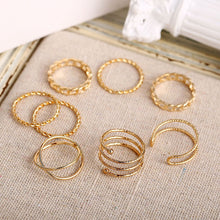 Load image into Gallery viewer, Simple Alloy Ring Set Creative Vintage Multilayer Cross Open Ring Jewelry Accessories Gift for Women