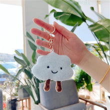 Load image into Gallery viewer, INS Cute Cloud Keychain Pendant Brooch Girl Bag Accessories Creative Plush Toy Girl Heart Baiyun Backpack Couple Pendant