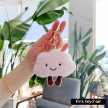 Load image into Gallery viewer, INS Cute Cloud Keychain Pendant Brooch Girl Bag Accessories Creative Plush Toy Girl Heart Baiyun Backpack Couple Pendant