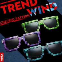 Load image into Gallery viewer, Fashion Sunglasses Kids Cosplay Action Game Toy Square Pixel Mosaic Glasses Toys for Children Gift 5 Color