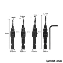 Load image into Gallery viewer, 4/5Pcs Countersink Drill Bit Set Woodworking Carpenter Tools Drilling Pilot Holes for Screw Sizes #5 #6 #8 #10 #12