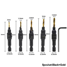 Load image into Gallery viewer, 4/5Pcs Countersink Drill Bit Set Woodworking Carpenter Tools Drilling Pilot Holes for Screw Sizes #5 #6 #8 #10 #12