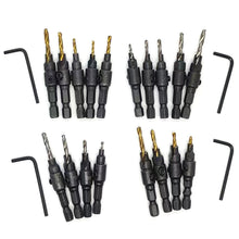 Load image into Gallery viewer, 4/5Pcs Countersink Drill Bit Set Woodworking Carpenter Tools Drilling Pilot Holes for Screw Sizes #5 #6 #8 #10 #12