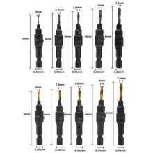 Load image into Gallery viewer, 4/5Pcs Countersink Drill Bit Set Woodworking Carpenter Tools Drilling Pilot Holes for Screw Sizes #5 #6 #8 #10 #12