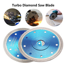 Load image into Gallery viewer, 105/110/115/125mm Turbo Diamond Saw Blade Porcelain Tile Ceramic Blades Granite Marble Dry/Wet Cutting Disc for Angle Grinder