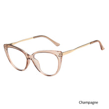 Load image into Gallery viewer, Anti-blue Cat Eye Retro Eyeglass Art Retro Polygon Anti Blue Light Glasses Leopard Frame Fashion Transparent Glasses