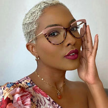 Load image into Gallery viewer, Anti-blue Cat Eye Retro Eyeglass Art Retro Polygon Anti Blue Light Glasses Leopard Frame Fashion Transparent Glasses