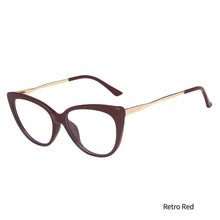 Load image into Gallery viewer, Anti-blue Cat Eye Retro Eyeglass Art Retro Polygon Anti Blue Light Glasses Leopard Frame Fashion Transparent Glasses