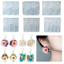Load image into Gallery viewer, DIY Earring Pendant Epoxy Silicone Mold Geometry Rhombus Triangle Necklace Key Chain Pendant Resin Mold Jewelry Making Accessories