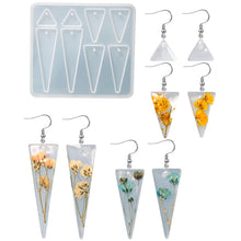 Load image into Gallery viewer, DIY Earring Pendant Epoxy Silicone Mold Geometry Rhombus Triangle Necklace Key Chain Pendant Resin Mold Jewelry Making Accessories