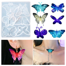 Load image into Gallery viewer, Butterfly Earring Pendant Epoxy Silicone Mold Necklace Key Chain Pendant Resin Mold Jewelry Making Accessories