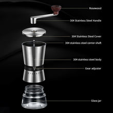 Load image into Gallery viewer, 6/8 Gears Adjustable Home Portable Manual Coffee Grinder Mini Stainless Steel Handmade Coffee Bean Grinder Hand Crank Tools
