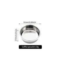 Load image into Gallery viewer, 51/58mm 304 Stainless Steel 1/2/Clean Cup Coffee Filter Blind Bowl Non-Pressurized Precision Portafilter For Espresso Machines