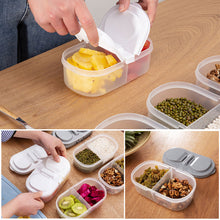 Load image into Gallery viewer, Double Compartment Covered Kitchen Food Grain Sealed Tank Snacks Storage Box Multifunctional Kitchen Refrigerator Plastic Container