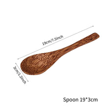 Load image into Gallery viewer, 12-14.5cm Natural Coconut Bowl and Spoon Creative Wooden Fruit Salad Coco Smoothie Ramen Bowl Mixing Bowl Healthy Diet Tableware