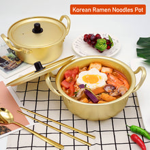 Load image into Gallery viewer, Korean Ramen Noodles Pot Aluminum Soup Pot With Lid Noodles Milk Egg Soup Cooking Pot Fast Heating For Kitchen Cookware