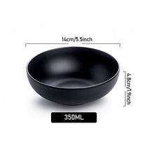 Load image into Gallery viewer, Japanese Style Melamine Beef Ramen Bowl Fast Food Tableware Black Frosted Noodles Soup Bowl Spoon Dinnerware Kitchen Accessories