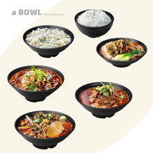 Load image into Gallery viewer, Japanese Style Melamine Beef Ramen Bowl Fast Food Tableware Black Frosted Noodles Soup Bowl Spoon Dinnerware Kitchen Accessories
